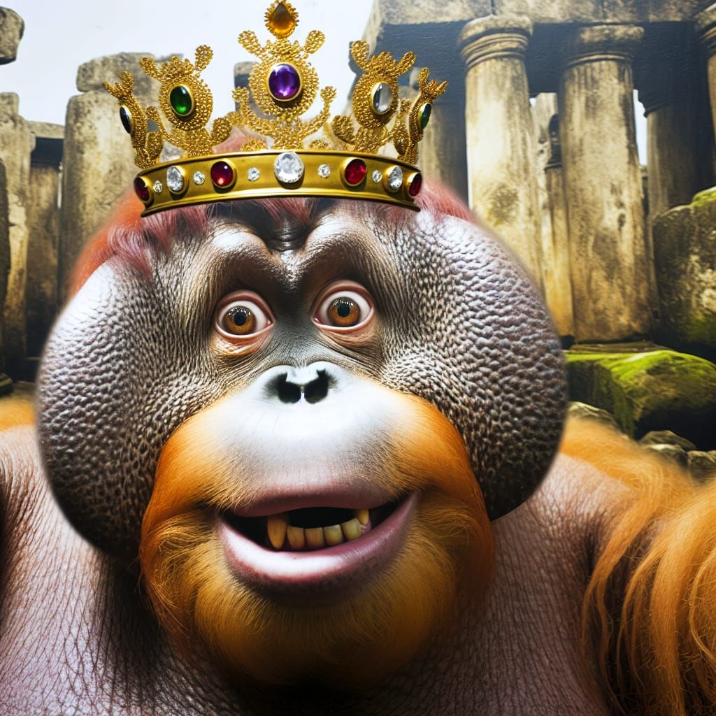 Louie the Orangutan King in Jeweled Crown