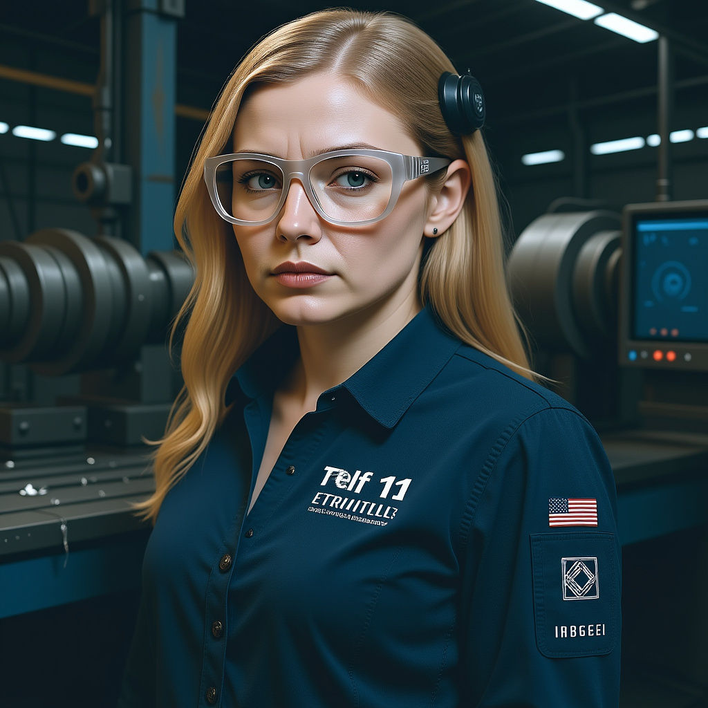 Intelligent Woman by CNC Machine, Sad Expression