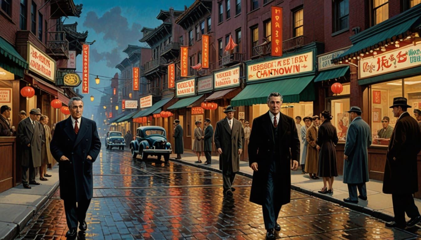 Robert DeNiro in Chinatown, A Cinematic Painting