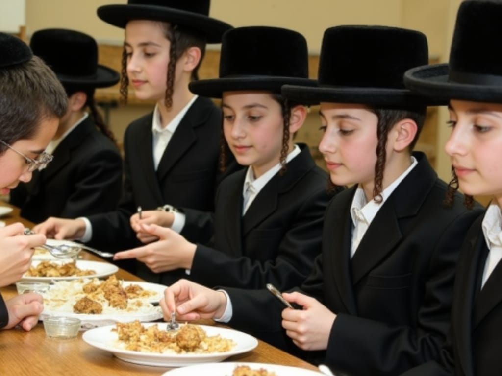 Hasidic Teenager in Traditional Yeshiva Setting