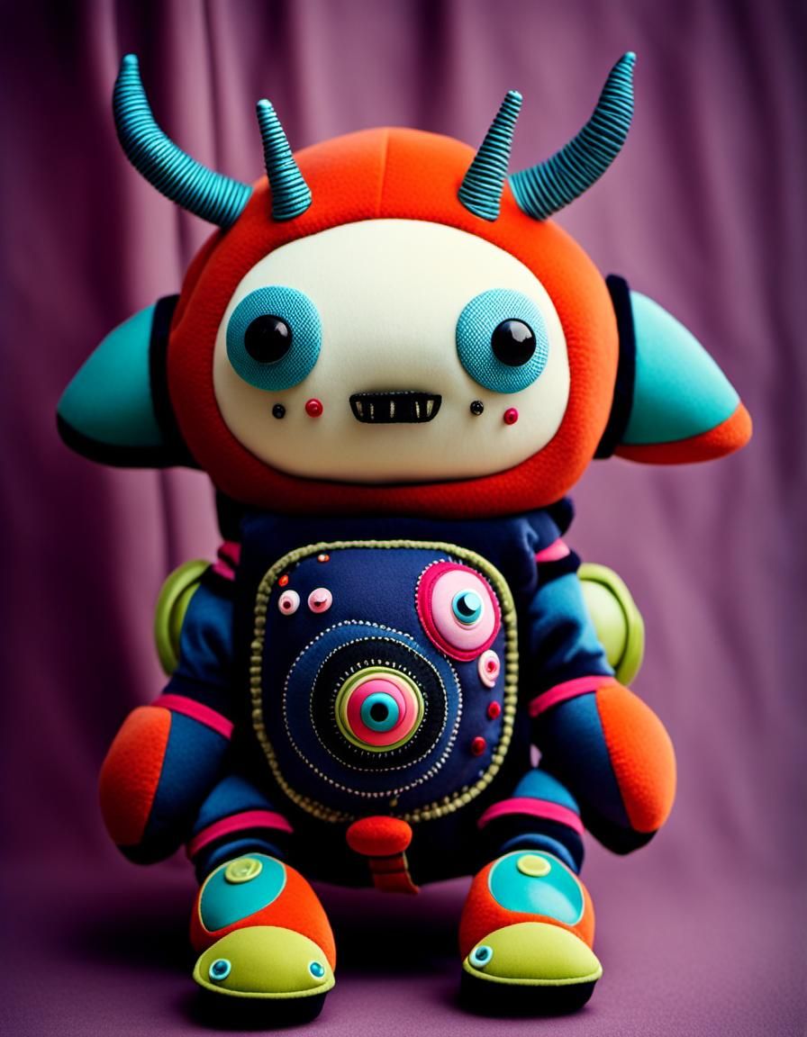 Cute AI Monster Plushie in Mechaboots
