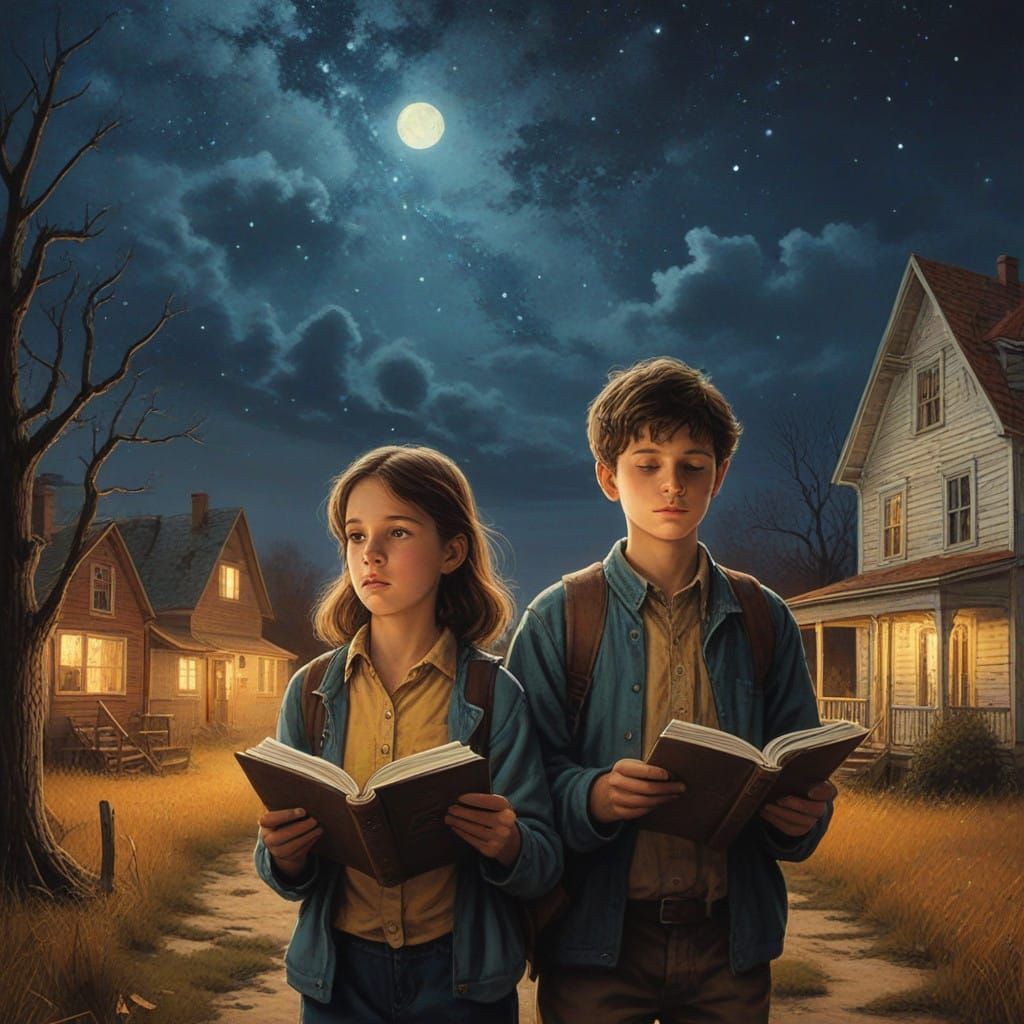 Starstruck Kids Under Autumn Moonlight