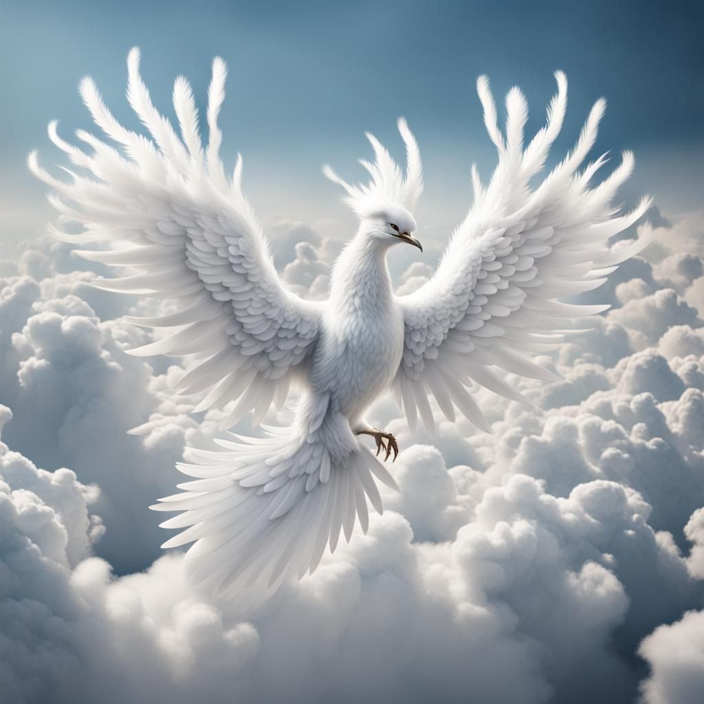 Cloud Phoenix: Ethereal Bird in Flight