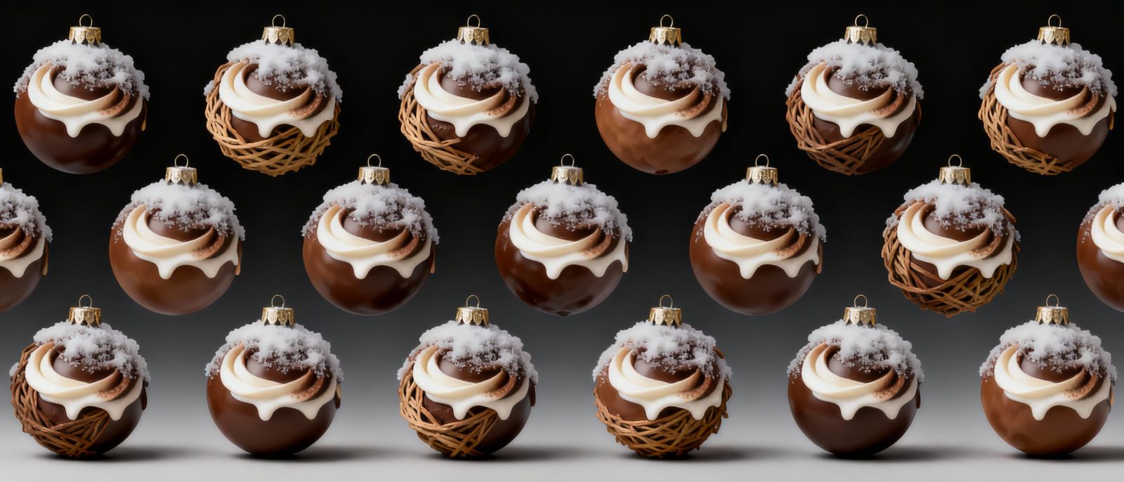 Seamless Mocha Ornament Pattern with Iced Swirls