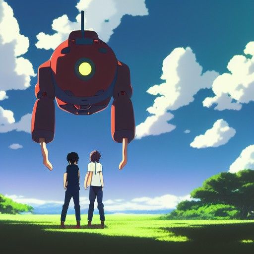 Boys Fight Robot in Gym, Anime Key Visual