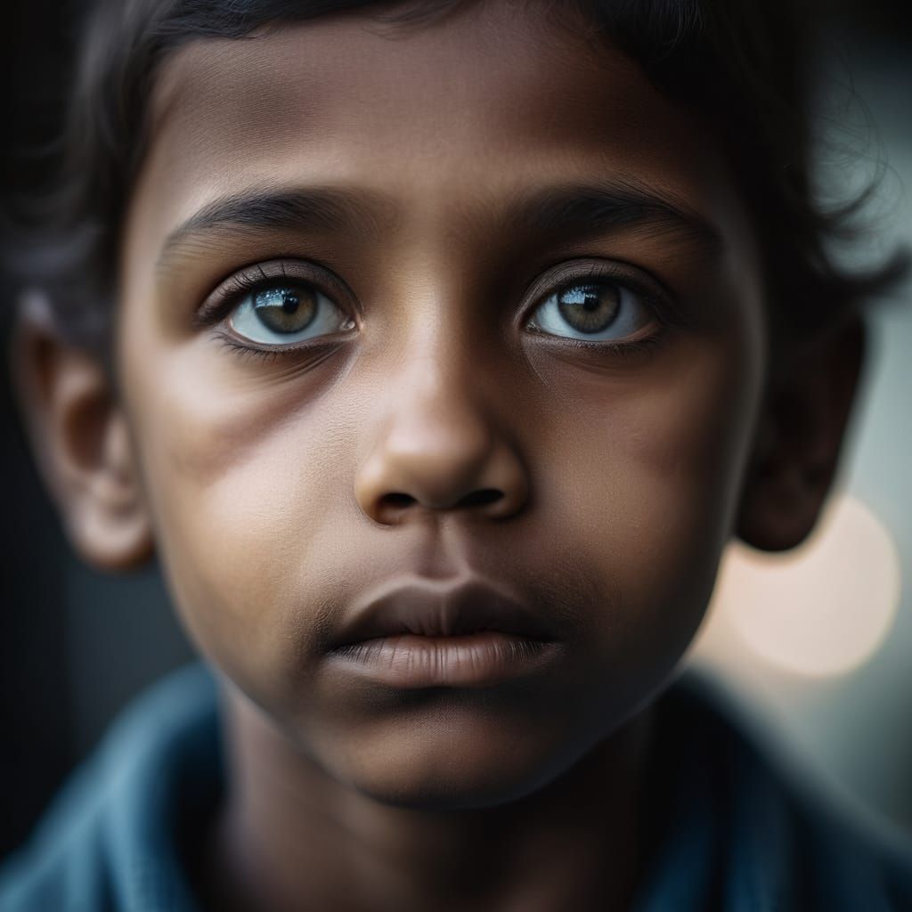 Contemplative Face in Ethereal Light