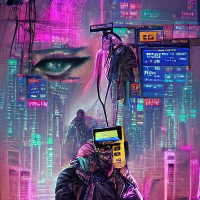 Cyberpunk Cityscape with Neon Lights