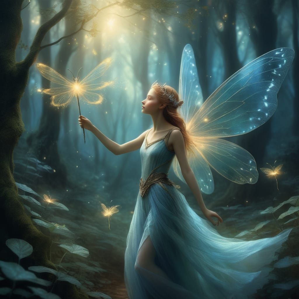 Whimsical Fairy in Enchanted Forest