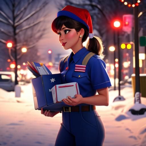 USPS Letter Carrier at Christmas.