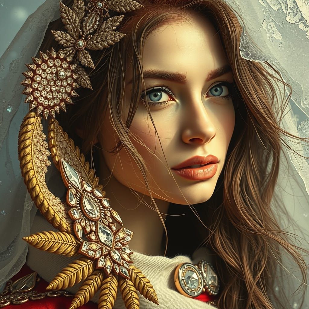 Elegant Glass Goddess Radiates Frosty Beauty in Cinematic Fi...