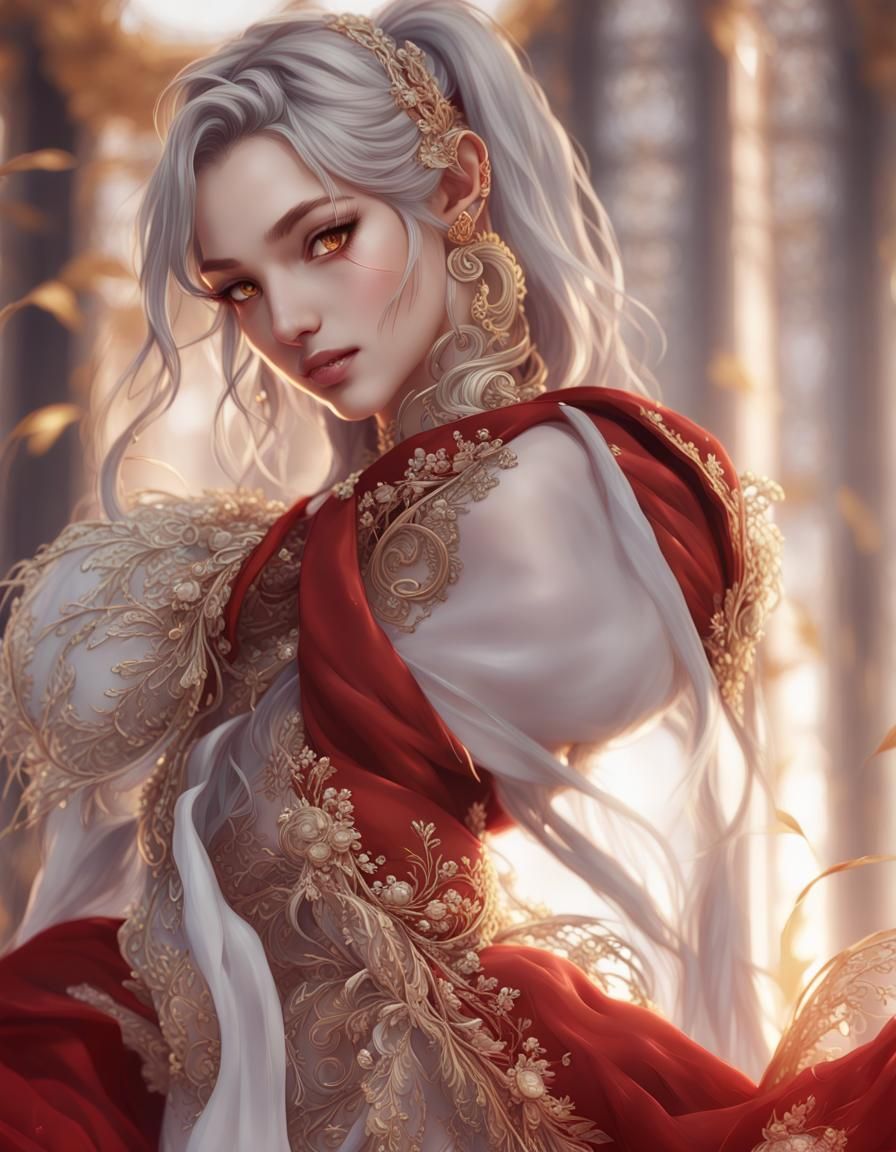 Beautiful Anime Woman Portrait in 3D Art