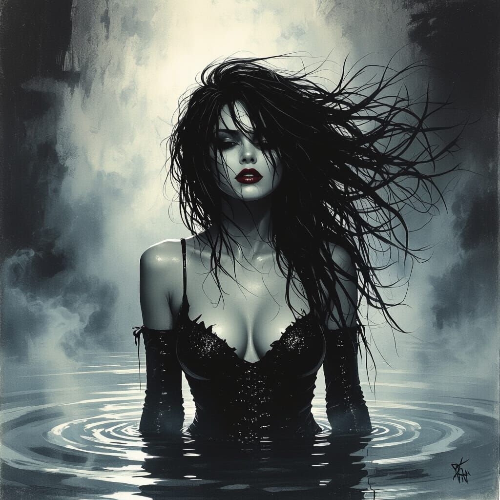 Postpunk Model Emerges from Ooze in Ethereal Fantasy Art