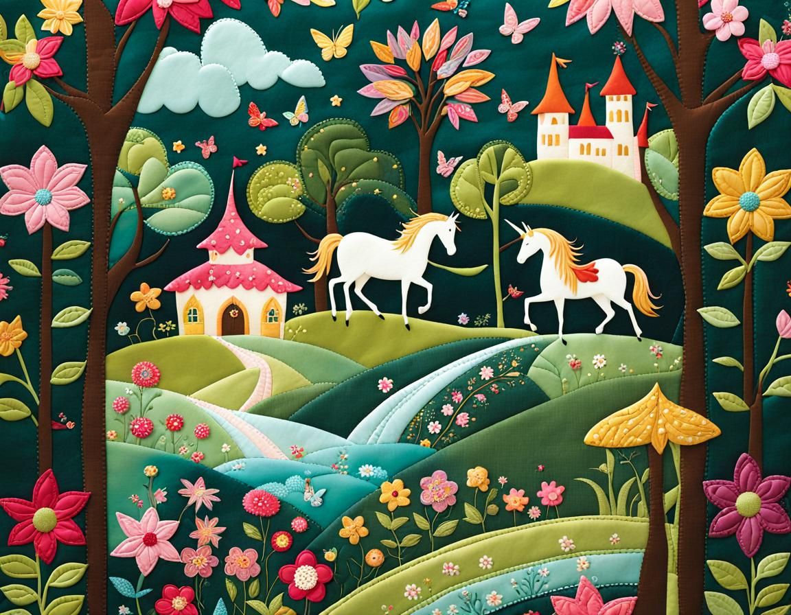 Fairytale Quilt With Magical Creatures