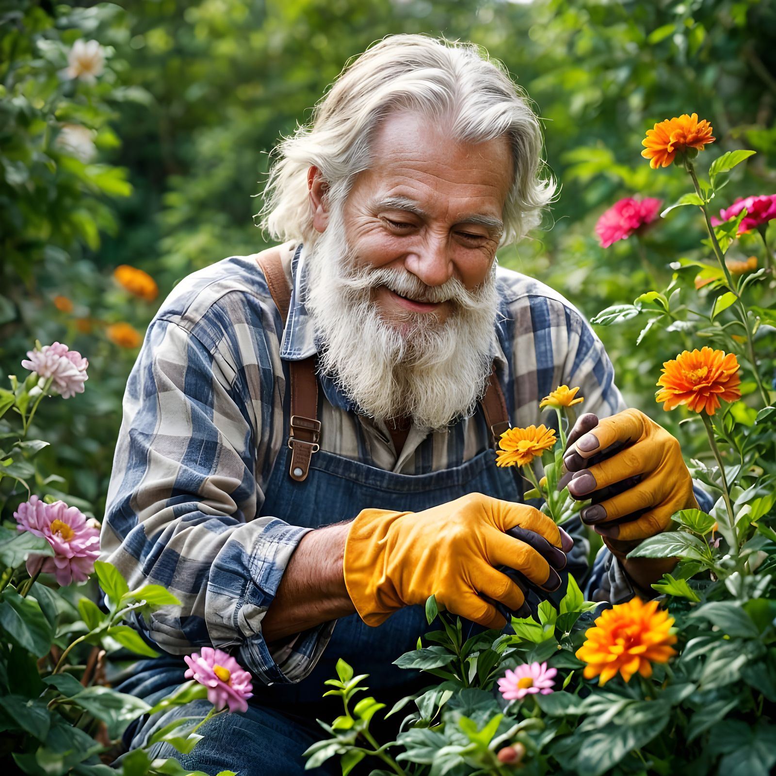Photorealistic Portrait: Kind Old Gardener