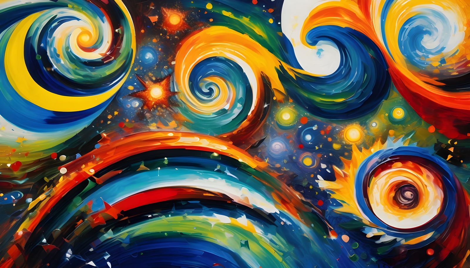 Abstract Expressionist Vortex Maelstroms in Vibrant Colors