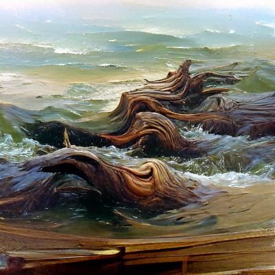 Oak Tree Tidal Waves in Imaginative Realist Style