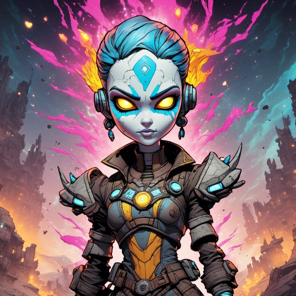 Woman with Believing Expression, Digital Art