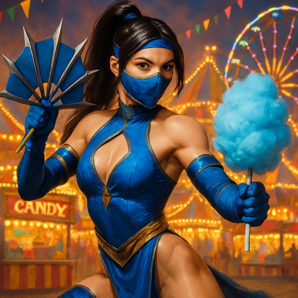 Kitana at the Carnival in Fighter's Pose