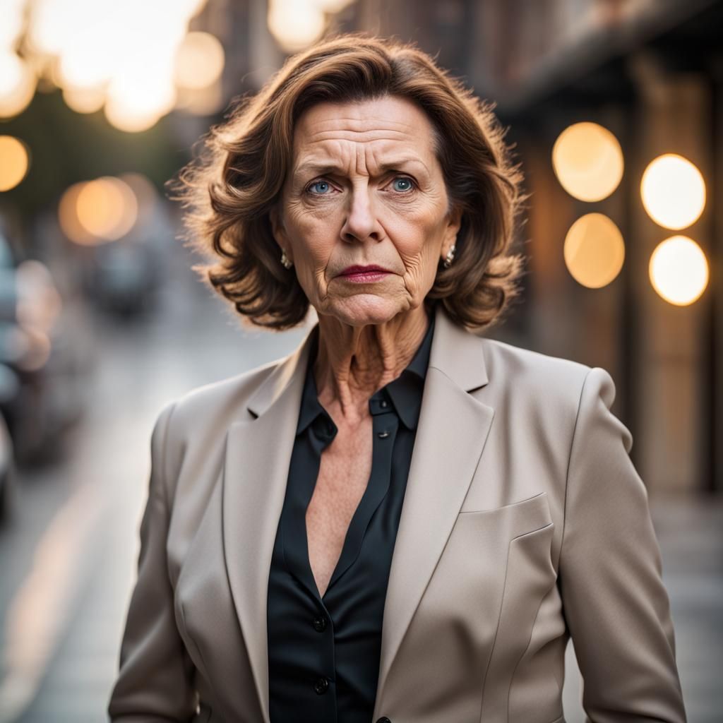 Fierce Woman Portrait in Sharp Focus