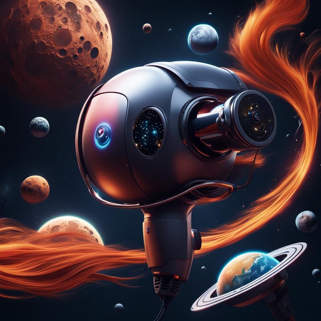 Detailed Matte Painting of Moon Floating in Space