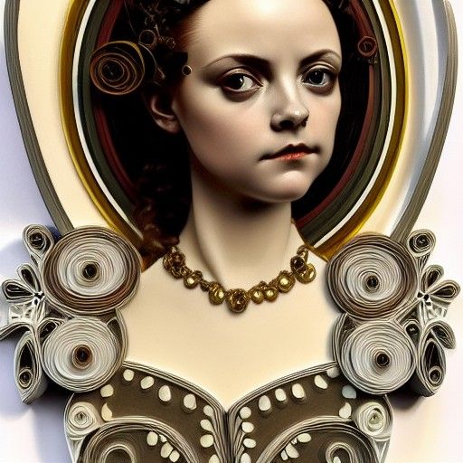 Christina Ricci Porcelain Quilling Diorama
