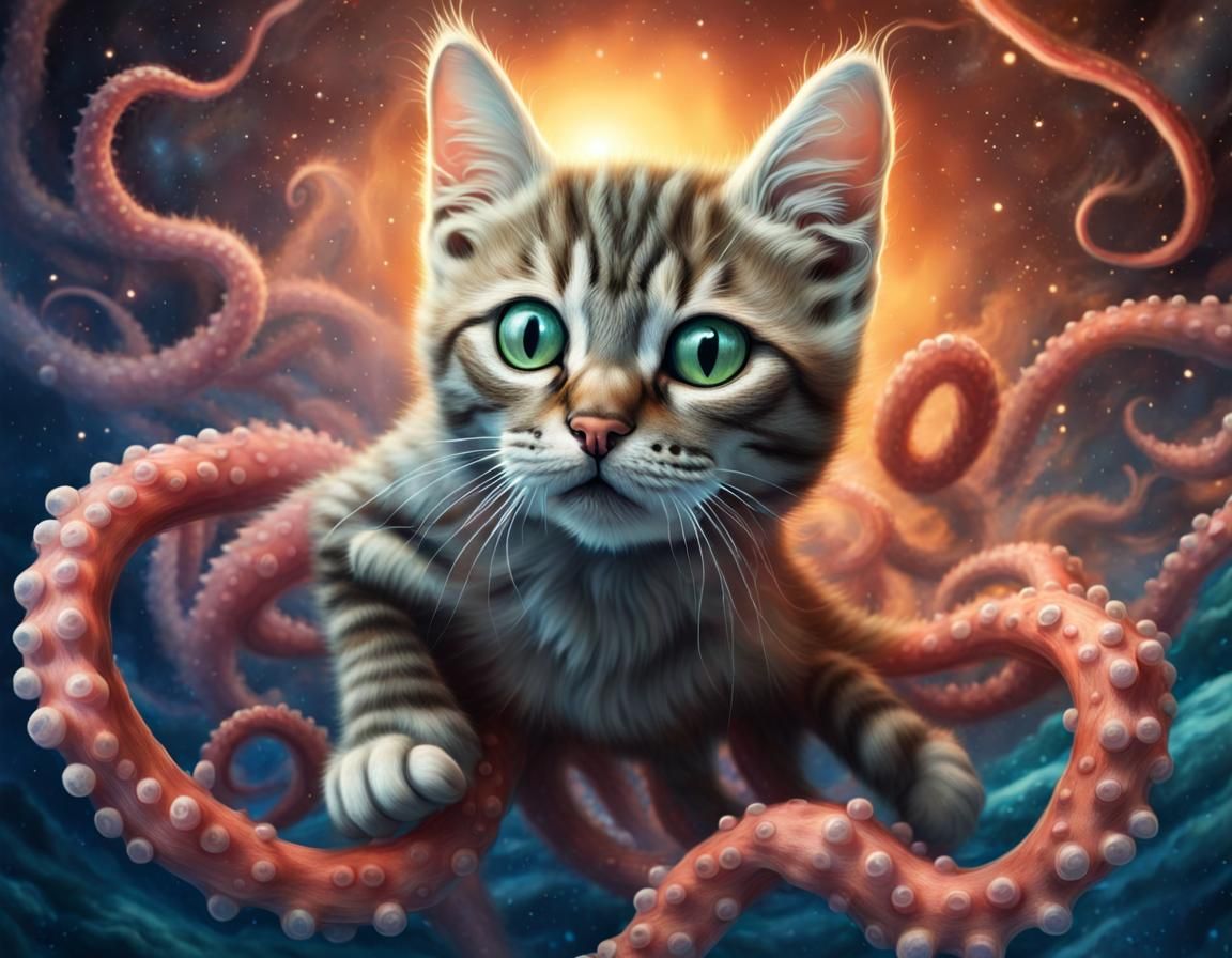 Flerken Kitten Defends Planet in Hyperrealistic Photo