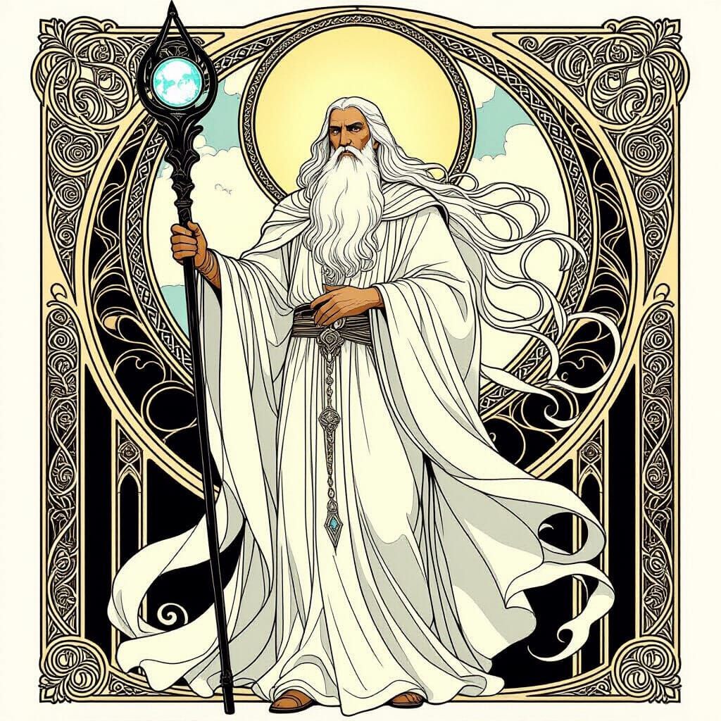 Saruman the White in Art Nouveau Style
