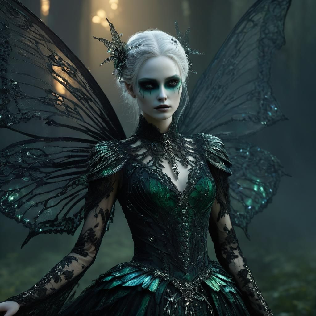 Ethereal Death Fairy in Twilight: Hyperdetailed Digital Art