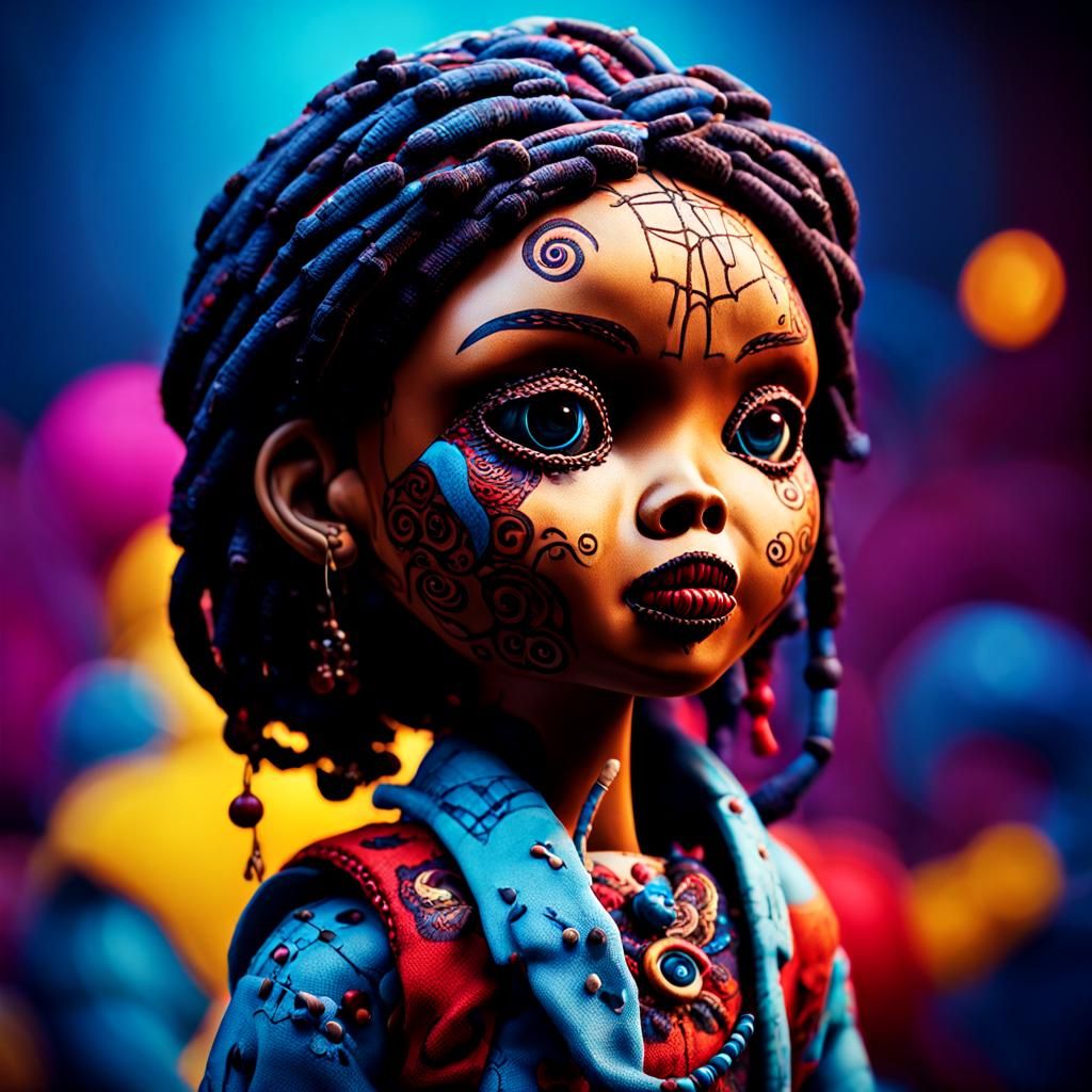 Voodoo Dolls Stand Defiant in Hyperrealistic Concept Art