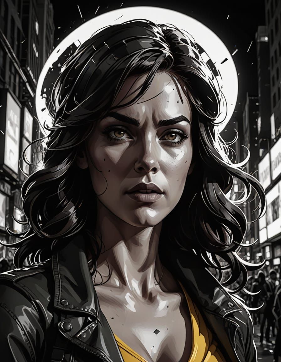 Comic Book Art of April O'Neil in Heroic Pose