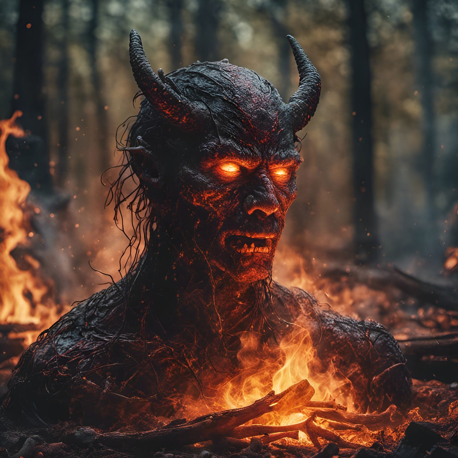 A Fire Demon Emerging From Hell (Continued)