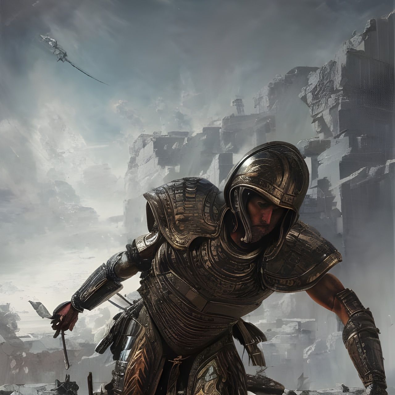 Achilles at Troy: Hyperdetailed Acrylic Art