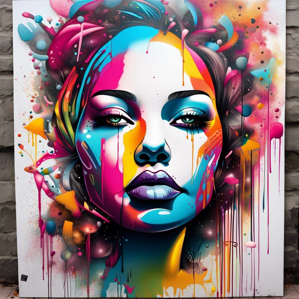 Plus Size Goddess in Graffiti Art Style