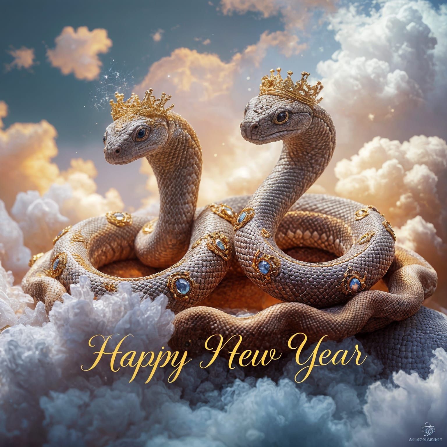 Regal Snakes Adorned with Jewels and Velvet