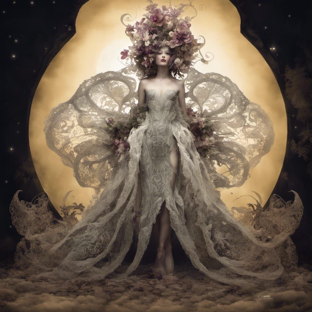 full human body dryad phalaenopsis, "labellum human face",  ...