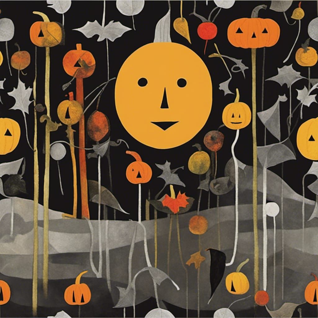Surreal Dreamscape: Pumpkins, Leaves, and Dandelions