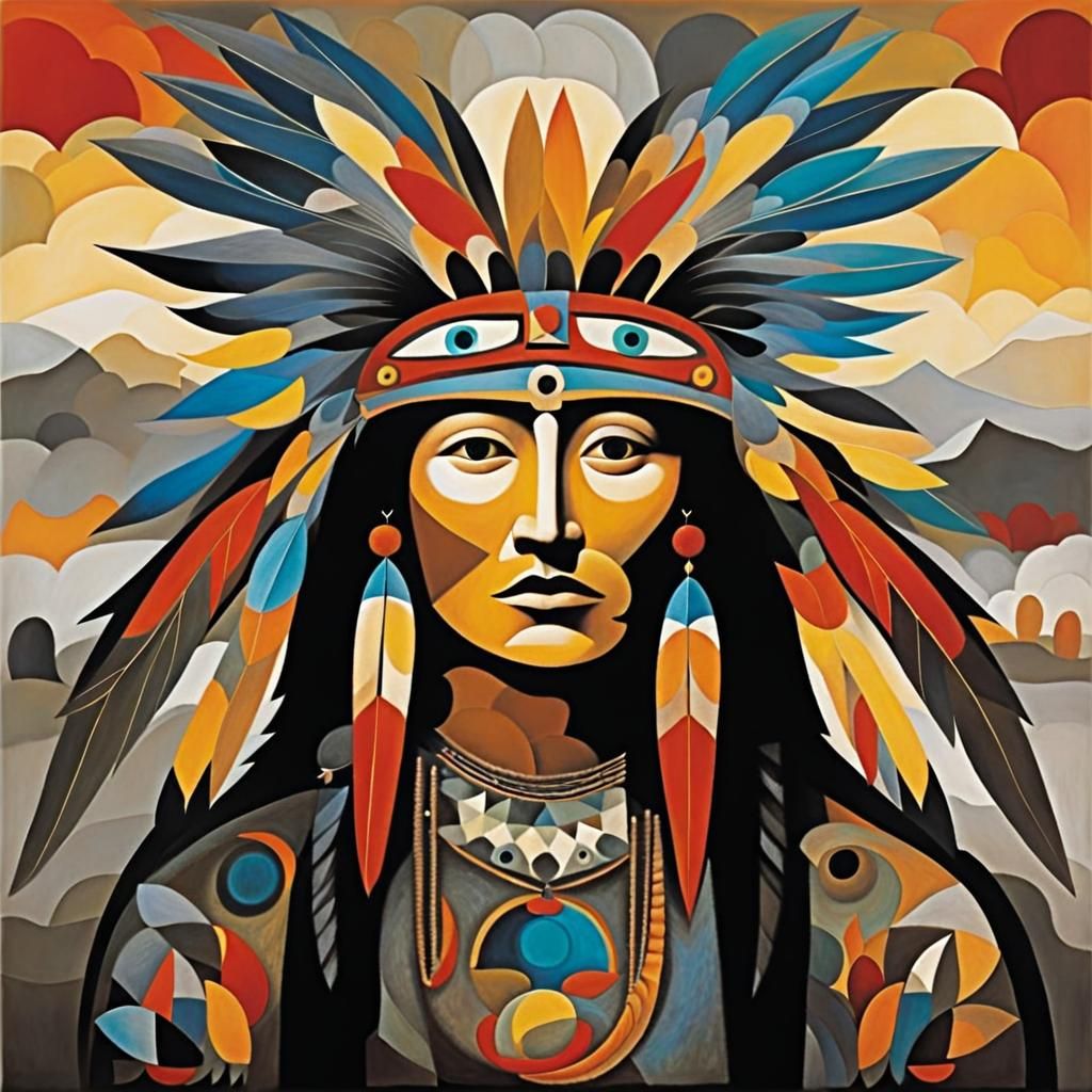 Thunderbird and Foxes in Surreal Dreamscape