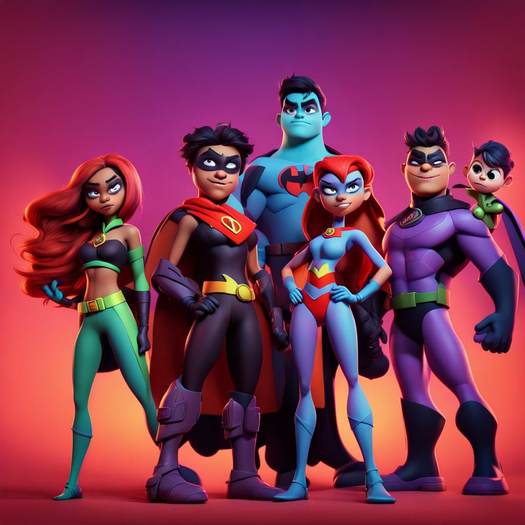Teen Titans Reimagined as Disney Characters