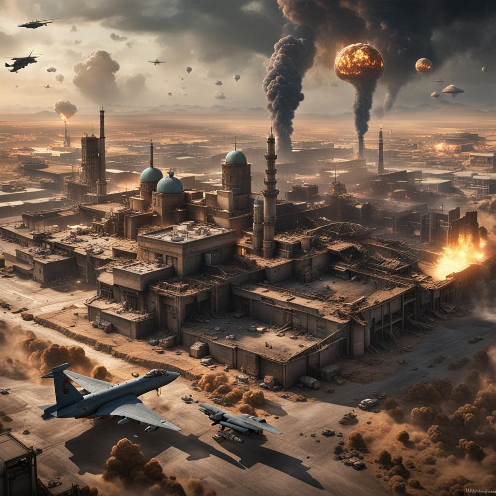USAF Bombs Boomerang Factories: Detailed Matte Painting
