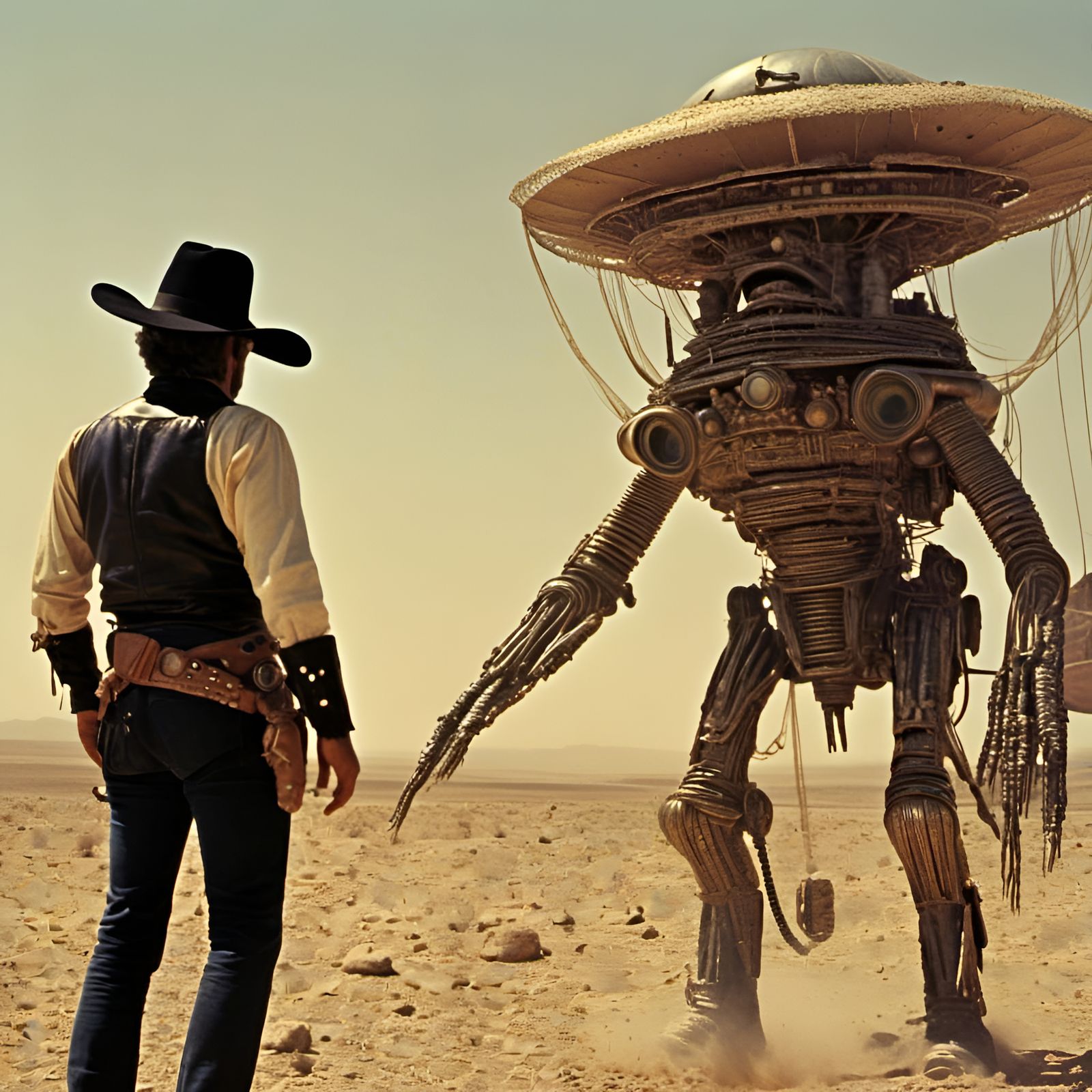 Spaghetti Space Western Cowboy Face-Off
