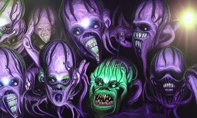 Terrifying Demonic Alien: A Chromatic, Metallic Masterpiece