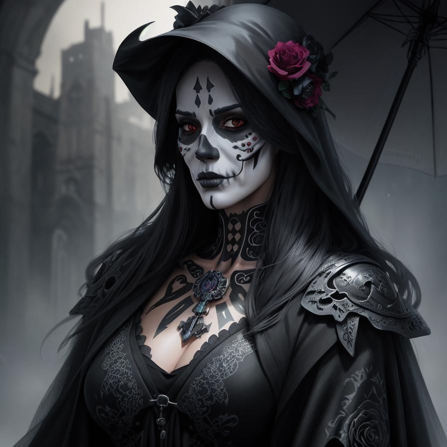 Grim Reaper Dia de los Muertos Portrait