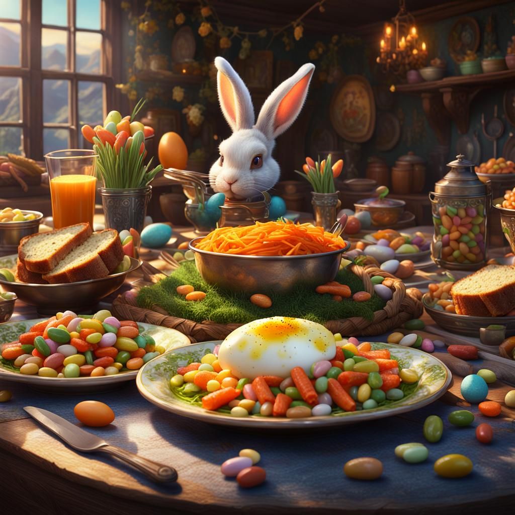 Dark Easter Dinner: Rabbit with Egg Salad