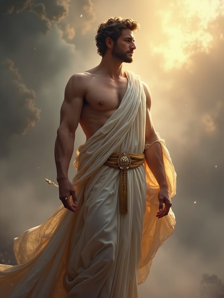 Majestic Apollo in Neoclassical Digital Art