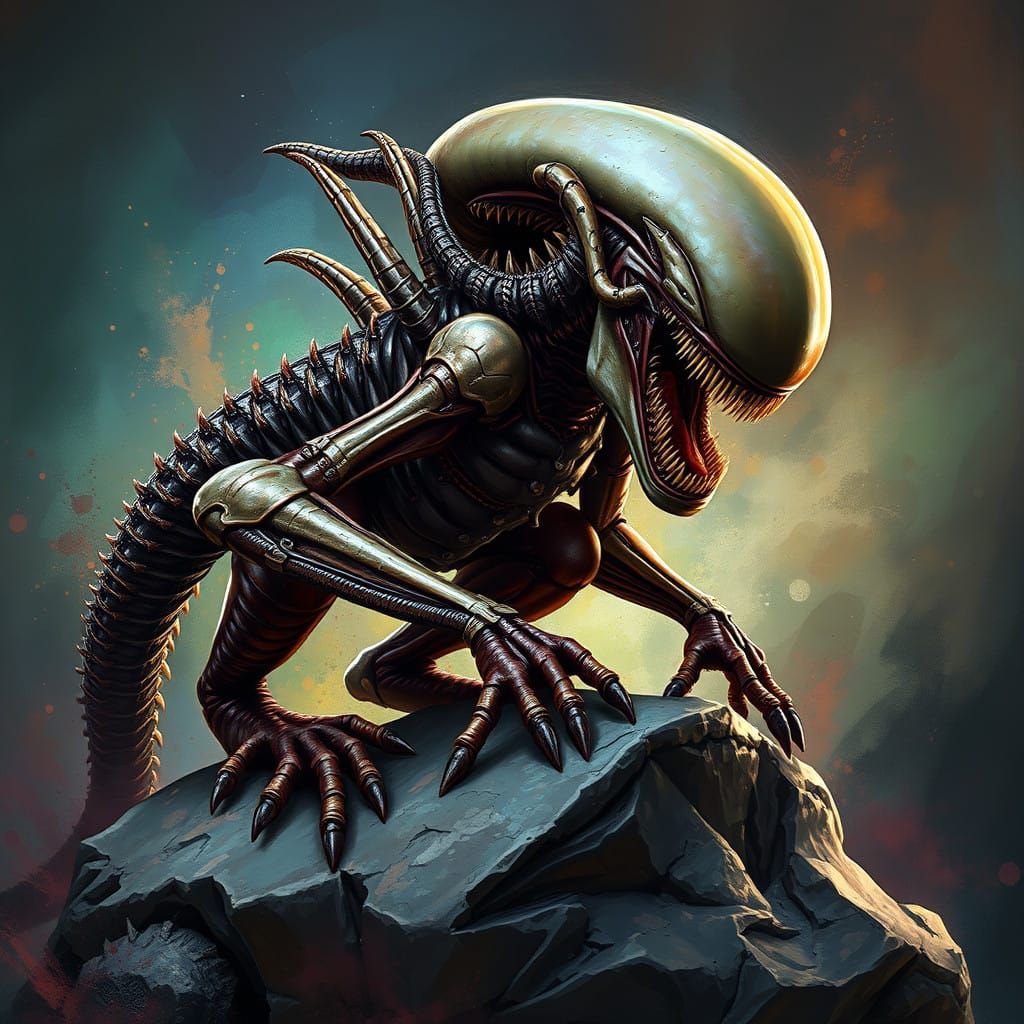 Wallace and Gromit-Style Xenomorph Crouches in Hyperrealisti...