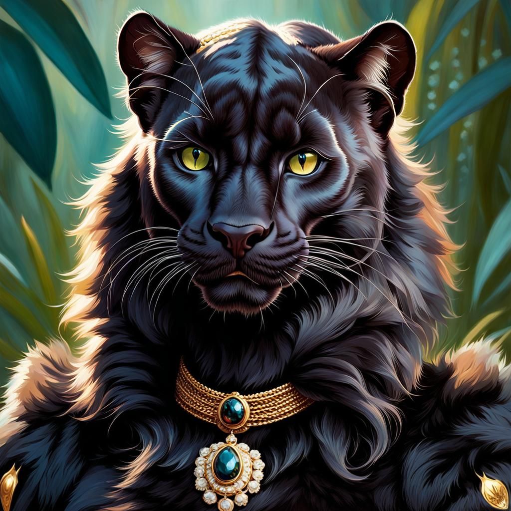 Portrait of a female anthro panther