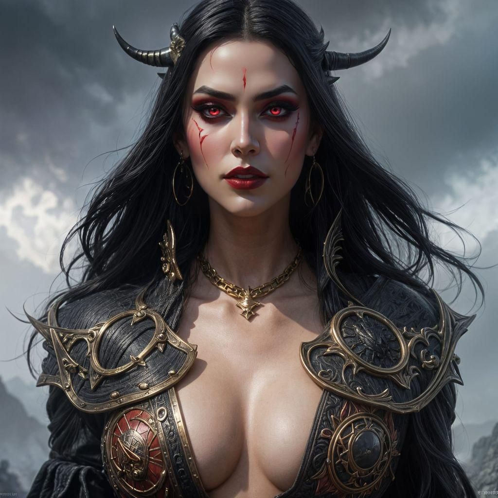 Epic Demon Bard Portrait in Hyperrealistic Style