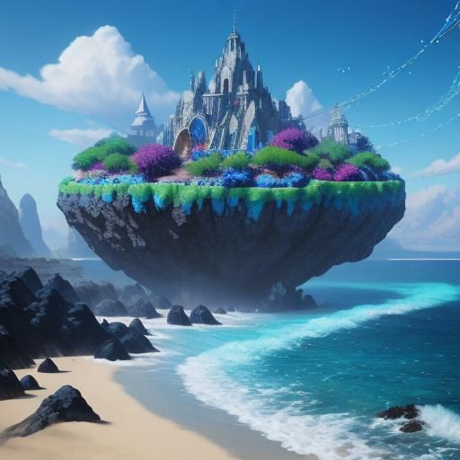 Beaded Beach with Diamonds and Pearls in Matte Style