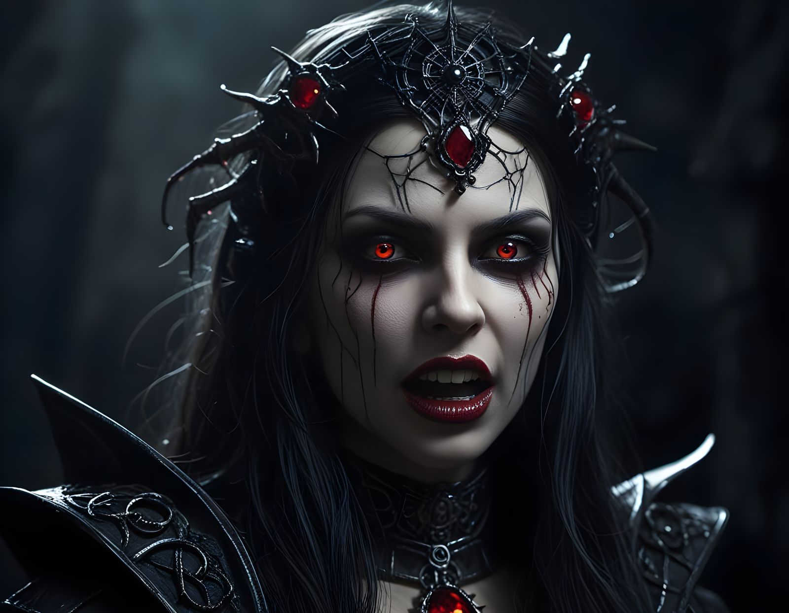 Gothic Vampire Queen Emerges From Shadows