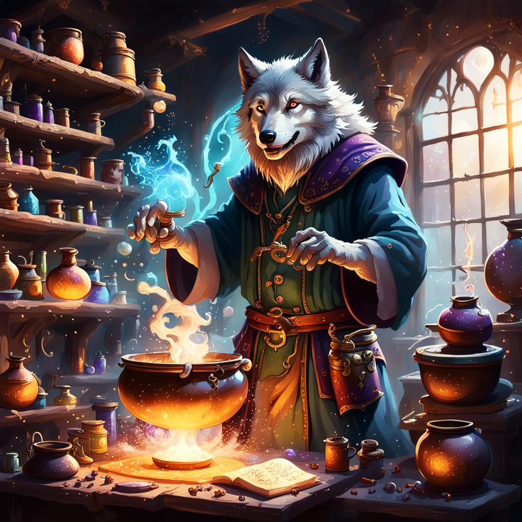 Wolf Wizard's Enchanted Workshop
